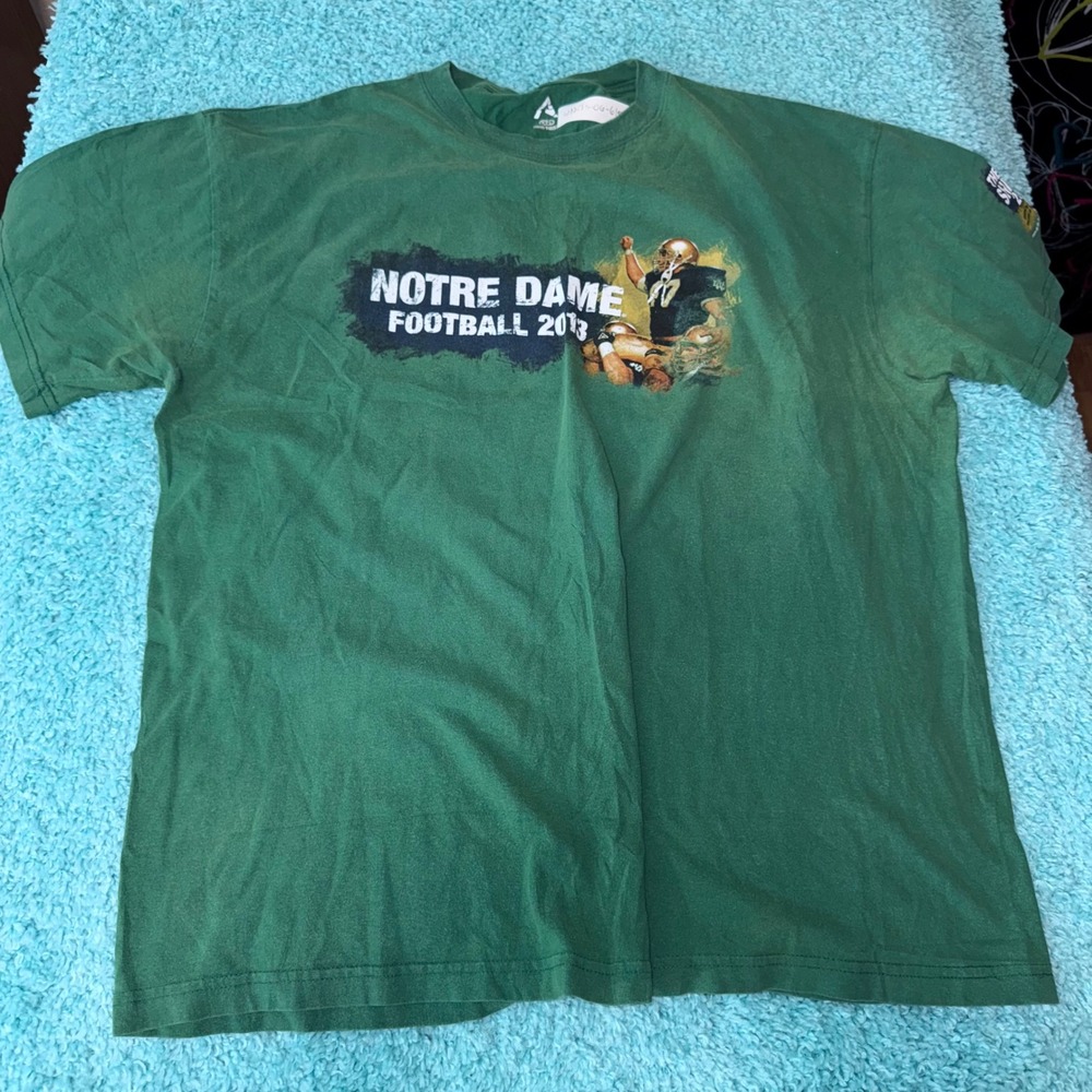 Notre Dame Football 2013 Green Graphic Print T-Shirt‎ Men's
